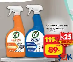 CİF SPREY ULTRA HIZ BANYO/MUTFAK 1000 ML fiyat ve kampanya bilgisi